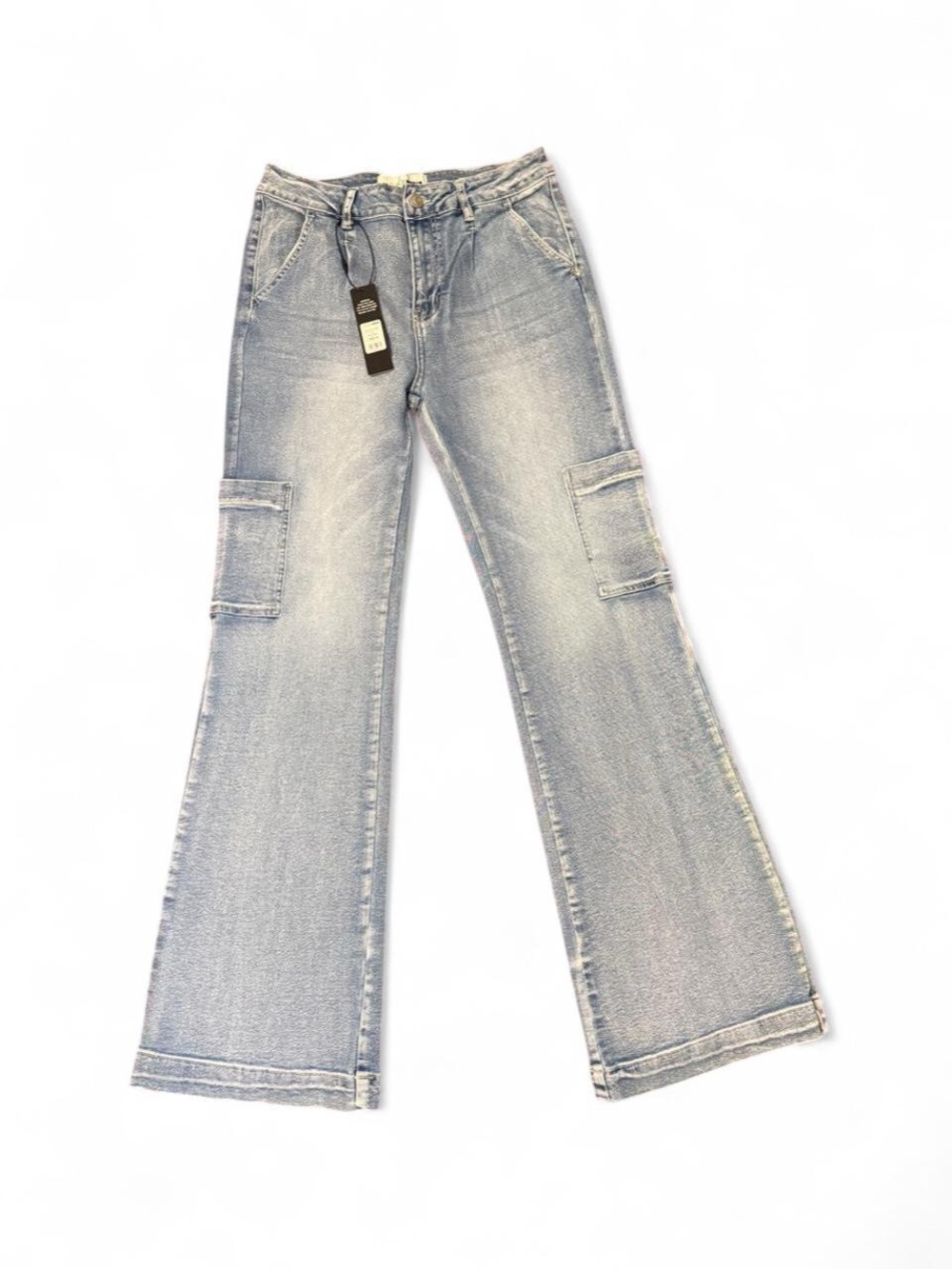 NWT Fashion Nova Cargo Stretch Flare High Rise Jeans Size 13